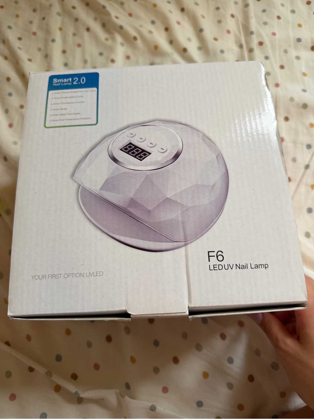 F6 LED/UV Nail Lamp - White Professional Gel Nail Dryer
